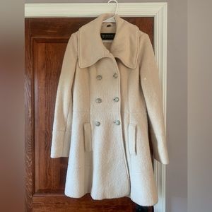 Ivory/Light Peach-ish Wool Winter Coat